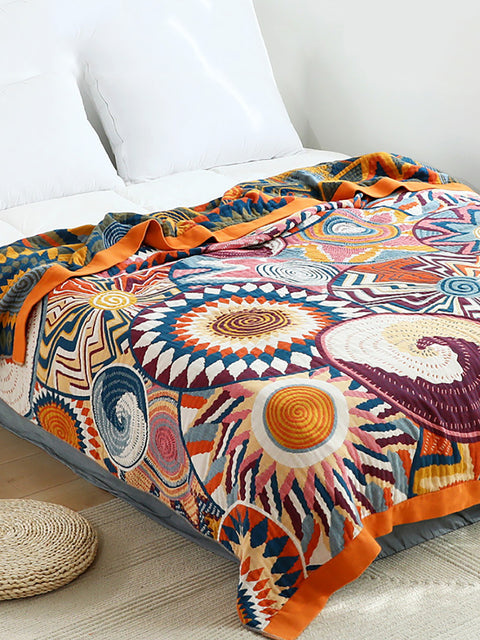 Capa de cama Queen de 5 camadas de algodão 100% algodão Musselina Sofá Decoração Boho