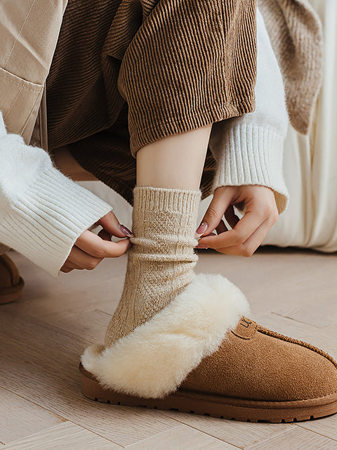 6 pares mulheres de inverno de lã sólida meias