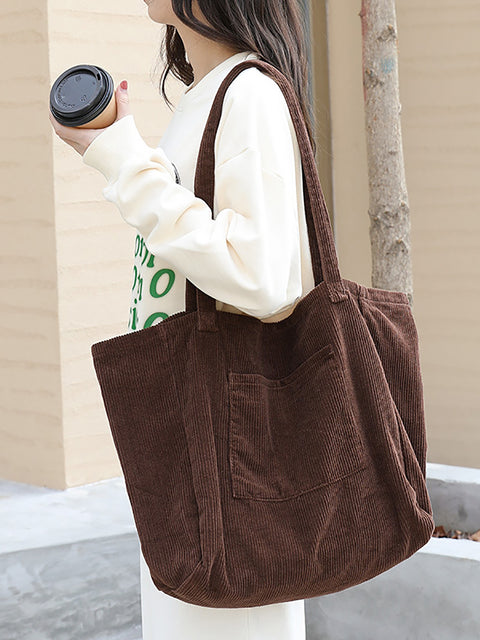 Mulheres Casual Sólido Grande Ombro De Veludo Bolsa