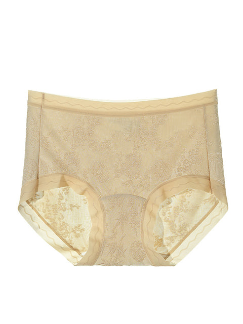 3 Pieces Women Artsy Jacquard Mid-Waist Underwear