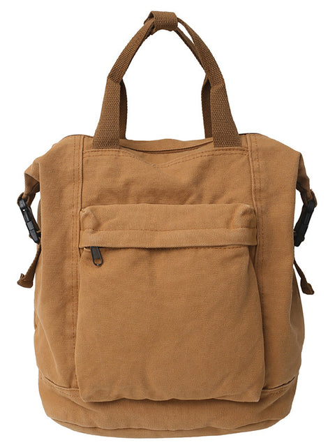 Women Casual Solid Square Canvas Backpack