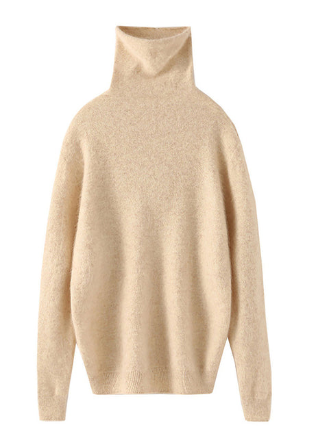 Women Autumn Turtleneck Soft Warm Knit Sweater