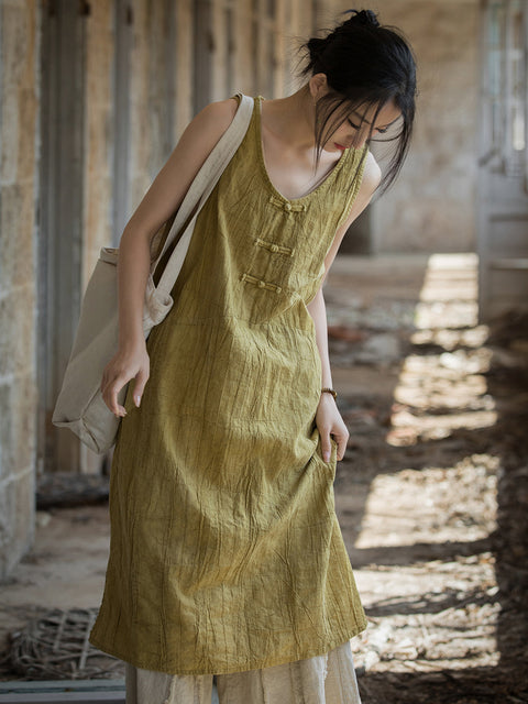 Vestido feminino vintage de verão com colete tie-dye