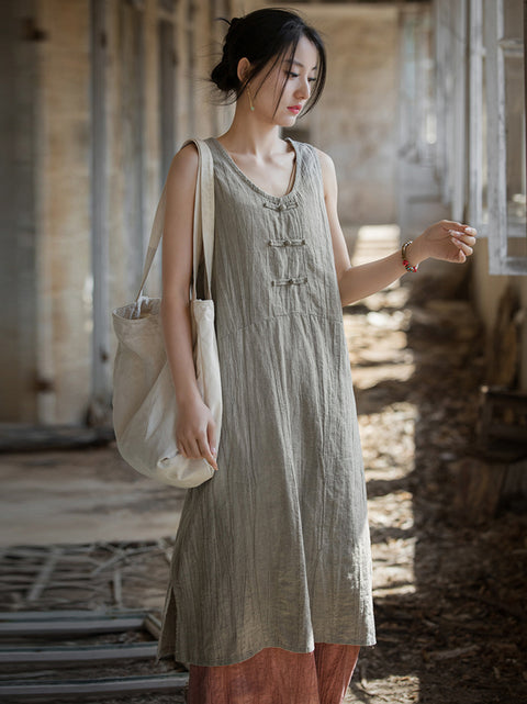 Vestido feminino vintage de verão com colete tie-dye