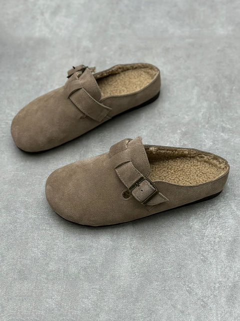 Chinelos Birkenstock forrados em lã de couro legítimo feminino