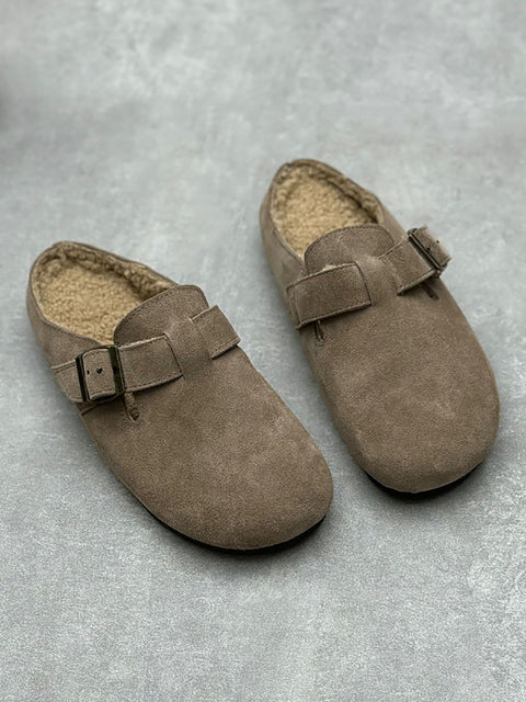 Chinelos Birkenstock forrados em lã de couro legítimo feminino