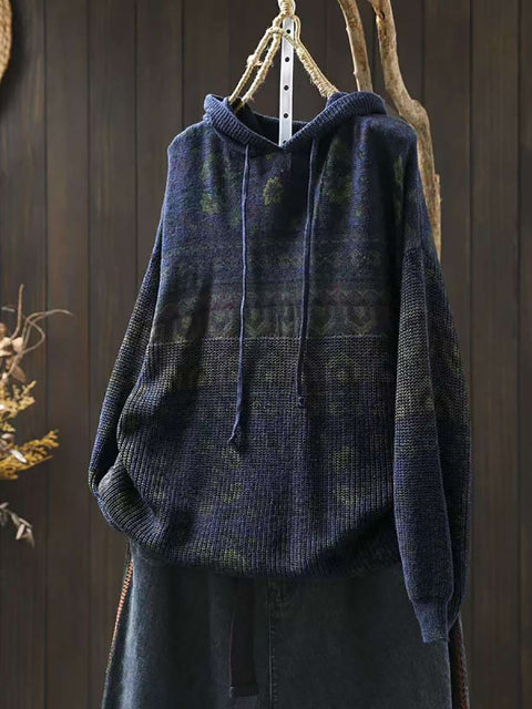 Women Autumn Casual Knit  Hooded Sweater