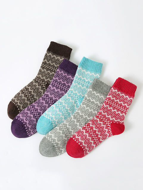 5 Pairs Women Winter Thicken Socks