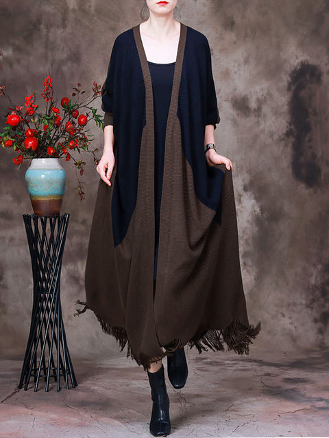 Autumn Patchwork Wool Irregular Casat for Women