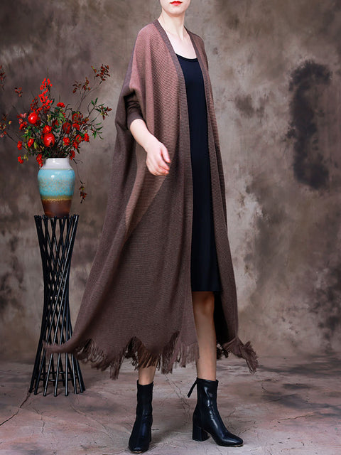 Autumn Patchwork Wool Irregular Casat for Women