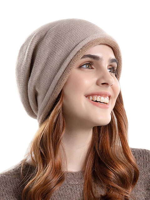 Inverno estilo coreano Solid Kintted Hat