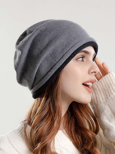 Inverno estilo coreano Solid Kintted Hat